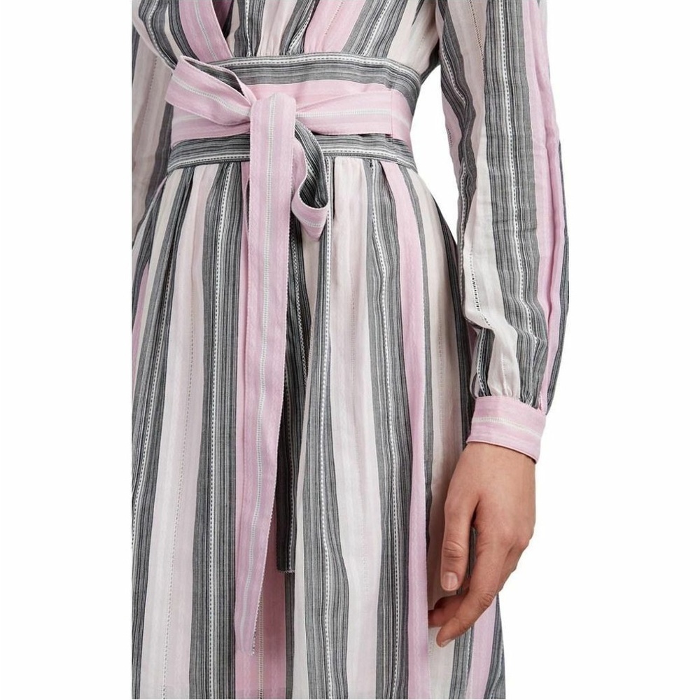 Robert Rodriguez Organic Cotton Nova Stripe Long Sleeve Fit & Flare Mini Dress 4 - Picture 5 of 12